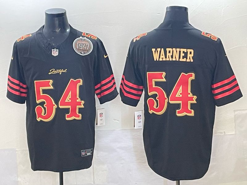 Men Nike San Francisco 49ers 54 Warner black Limited NFL 2025 Jersey 0012